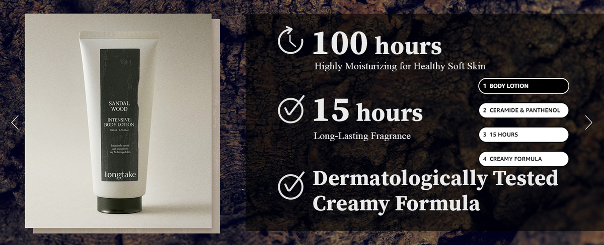LONGTAKE Sandalwood Intensive Body Lotion 200ml from Korea by Longtake