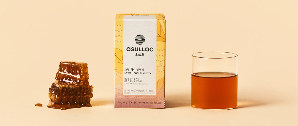 OSULLOC Sweet Honey Black Tea, 1 Box 20 Tea Bags from Korea by OSULLOC
