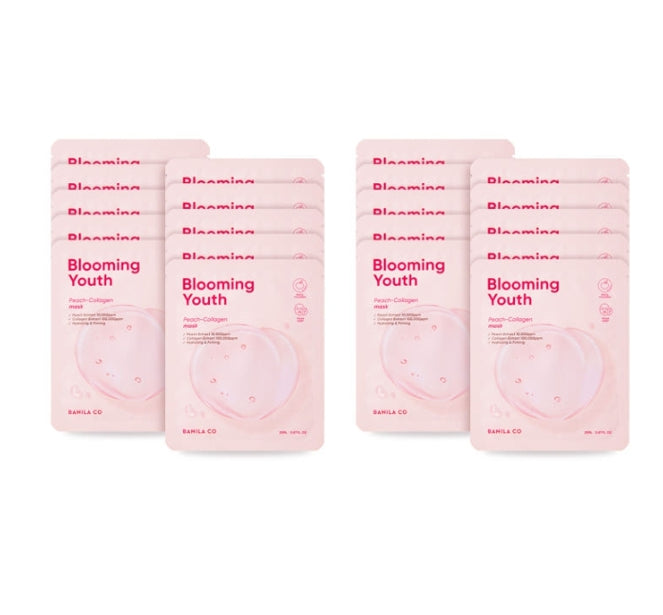 20 x BANILA CO Blooming Youth Peach Collagen Mask Sheet 20ml from Korea by BANILA CO