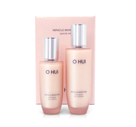 O HUI Miracle Moisture Pink Barrier Skin softener Jan. 2024 Set (2 Items) from Korea