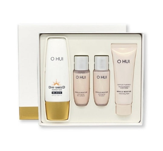 O HUI Day Shield Perfect Sun Black SPF50+ PA++++ Set (4 Items) May 2025 from Korea by O HUI