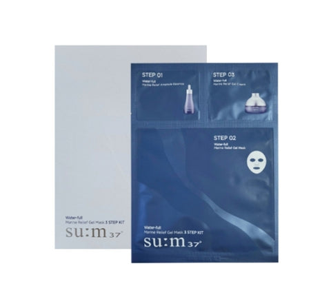 Su:m37 Water-full Marine Relief Gel Mask 3 STEP KIT (10 Masks) from Korea by Su:m37