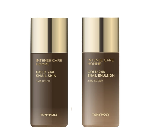 [MEN] TONYMOLY Intense Care Homme Gold 24K Snail Skincare Set (4 Items) from Korea by TONYMOLY