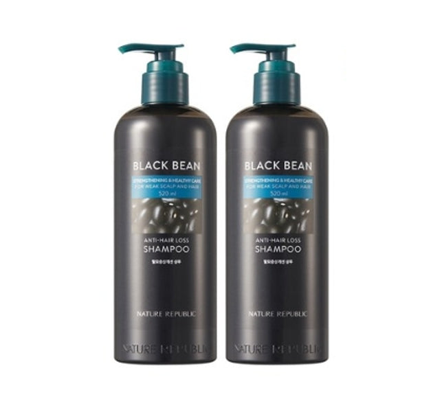 2 x NATURE REPUBLIC Black Bean Anti Hair Loss Shampoo 520ml from Korea by NATURE REPUBLIC