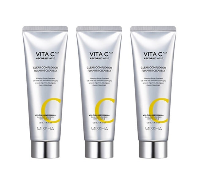3 x MISSHA Vita C Plus Clear Complexion Foaming Cleanser 120ml from Korea by MISSHA