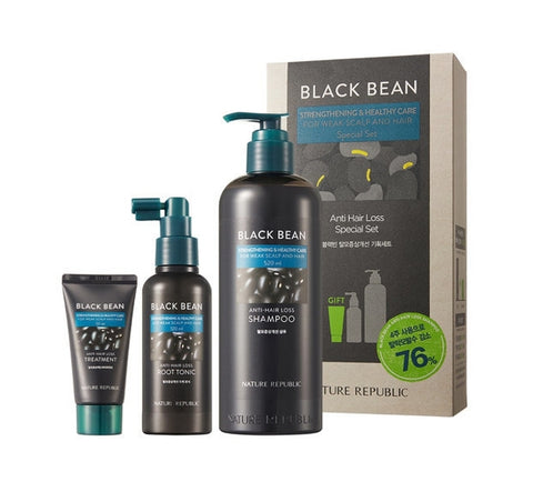 NATURE REPUBLIC Black Bean Anti Hair Loss Shampoo Set(3 Items) from Korea
