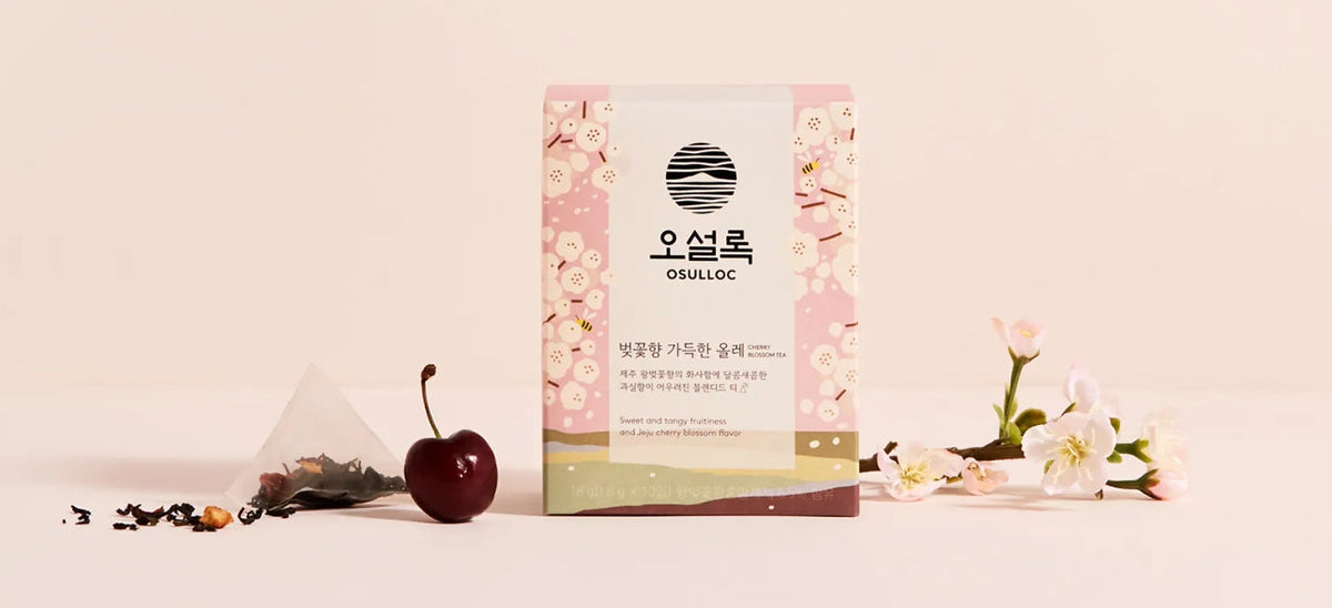 3 X OSULLOC Cherry Blossom Blended Tea, 1 Box 10 Tea Bags from Korea by OSULLOC