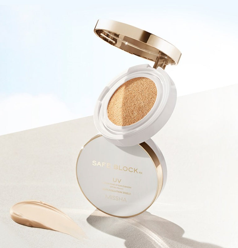 MISSHA Safe Block Rx UV Cover Tone Up Sun Cushion SPF50+ PA++++ 14g from Korea by MISSHA