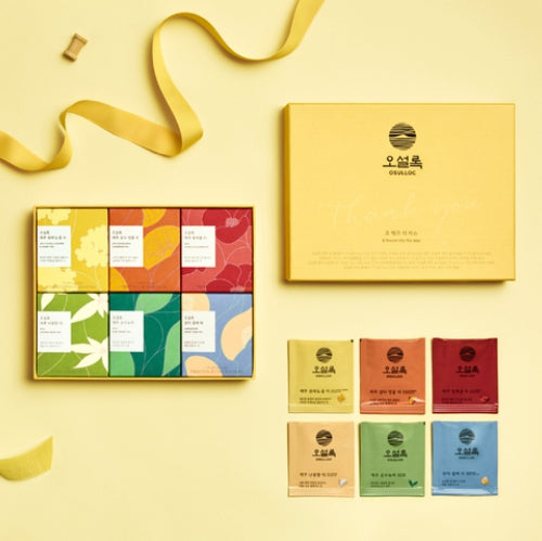 OSULLOC O Thanks You Tea Box Gift Set, 30ea (5 x 6 Flavors), from Korea_KT
