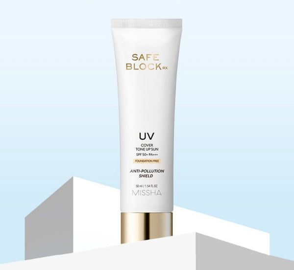2 x MISSHA Safe Block Rx UV Cover Tone Up Sun SPF50+ PA++++ 50ml from Korea by MISSHA