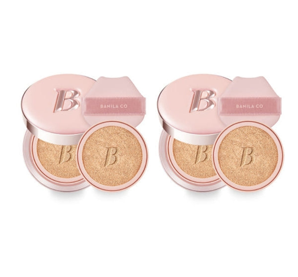 2 x BANILA CO Essence Skin Pink Cushion Main 12g + Refill 12g (2 Items), SPF50+ PA+++, 6 Colours from Korea by BANILA CO