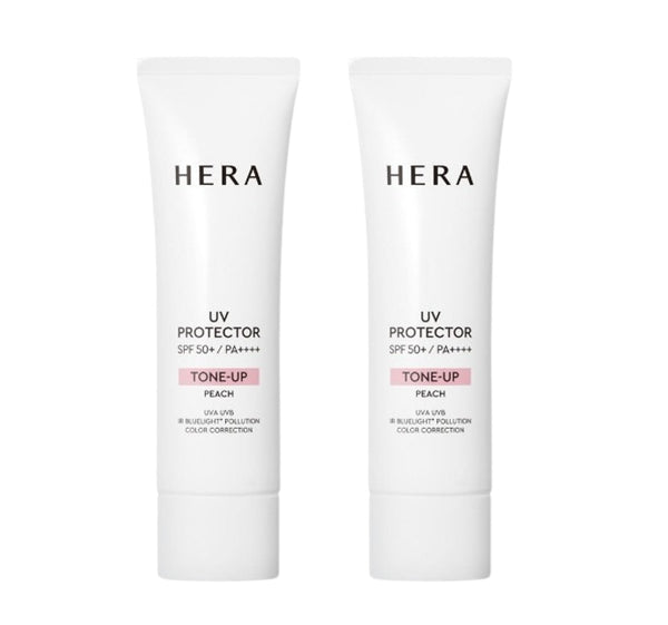 2 x Hera UV Protector Tone-up Peach 50ml, SPF 50+ PA++++ + Sample (2 Item) from Korea