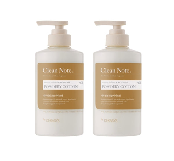 2 x Kerasys Clean Note Powdery Cotton Body Lotion 500ml from Korea by Kerasys