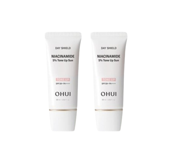 2 x OHUI Day Shield Niacinamide 5% Tone-Up Sun SPF50+ PA++++ 30ml from Korea by O HUI