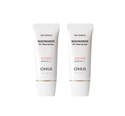 2 x OHUI Day Shield Niacinamide 5% Tone-Up Sun SPF50+ PA++++ 30ml from Korea by O HUI