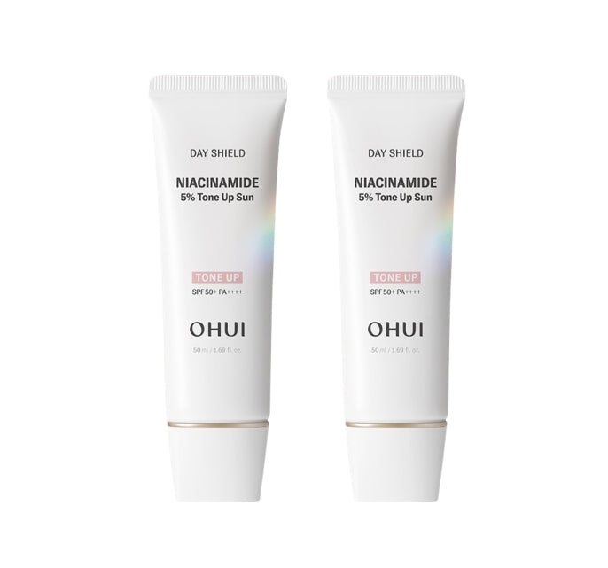 2 x OHUI Day Shield Niacinamide 5% Tone-Up Sun SPF50+ PA++++ 50ml from Korea by O HUI
