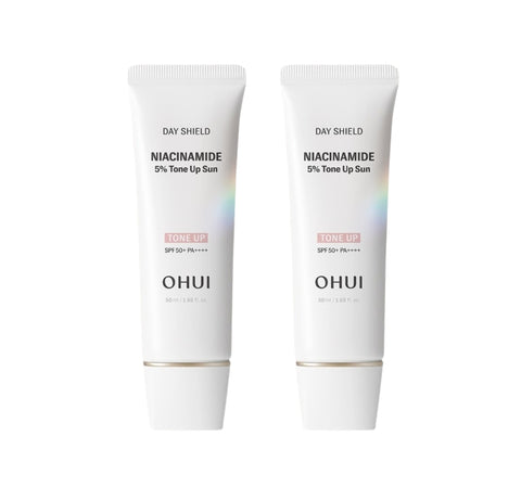 2 x OHUI Day Shield Niacinamide 5% Tone-Up Sun SPF50+ PA++++ 50ml from Korea by O HUI
