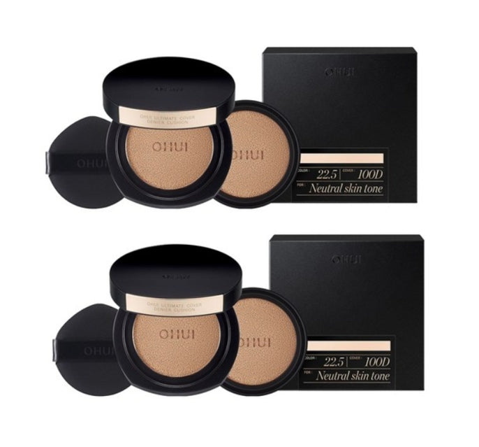 2 x OHUI Ultimate Cover Denier Cushion Set – 13g x 2, SPF50+ PA+++ from Korea by O HUI