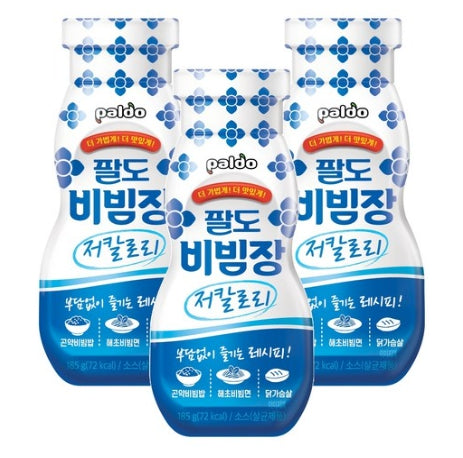3 x Paldo Bibim Sauce Low Calorie Version 185g, Guilt-Free Korean Flavor from Korea