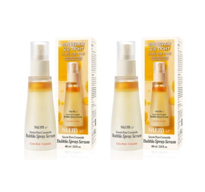 2 x Su:m37 Secret Pore Ceramide Bubble Spray Serum 60ml from Korea by Su:m37
