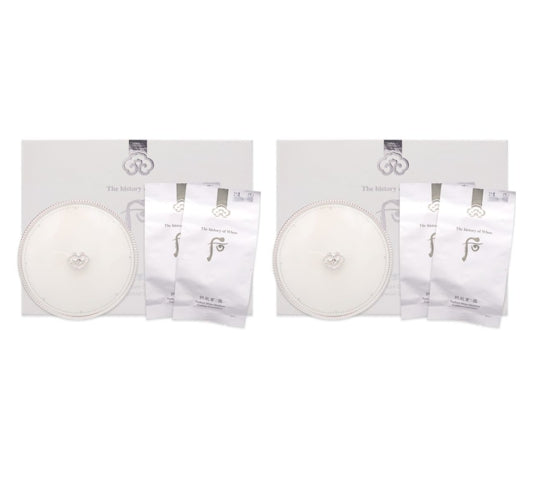 2 x The history of whoo Gongjinhyang:Seol Radiant White Moisture Cushion Foundation #21 Aug. 2026 Set (3 Items) from Korea