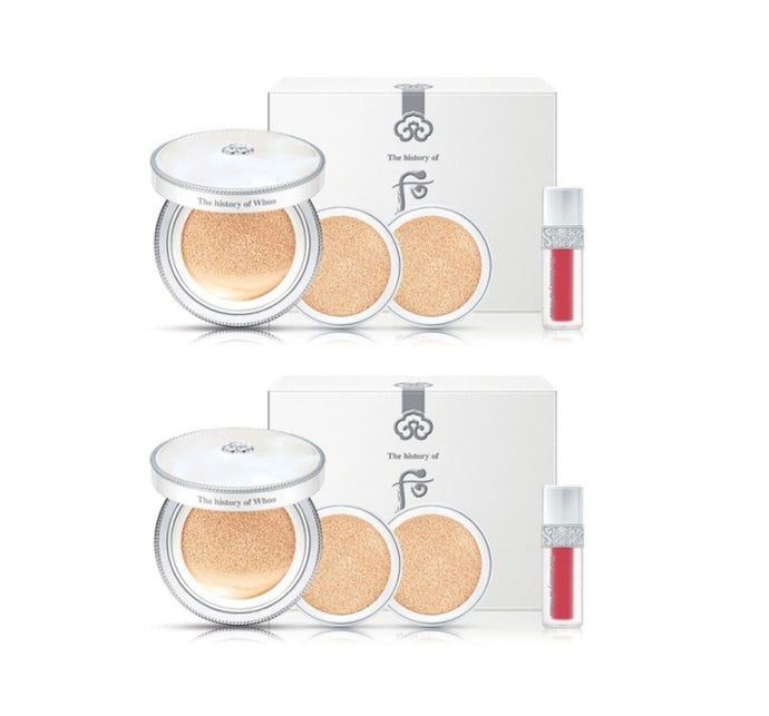 2 x The History of Whoo Gongjinhyang:Seol Radiant White Moisture Cushion Foundation #21 April 2025 Set (4 Items) from Korea by The History of Whoo