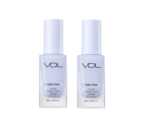 2 x VDL Tone Stain Color Correcting Primer 30ml, 8 Colours, SPF20 PA++ from Korea by VDL
