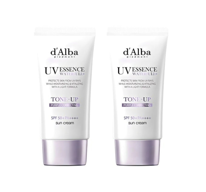 2 x d'Alba Waterfull Purple Tone-Up Sun Cream SPF50+ PA++++ 50ml from Korea by d'Alba