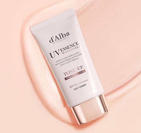 2 x d'Alba Waterfull Tone-Up Sun Cream SPF50+ PA++++ 50ml + Balancing Vegan Gel Cleanser 15ml Set from Korea by d'Alba