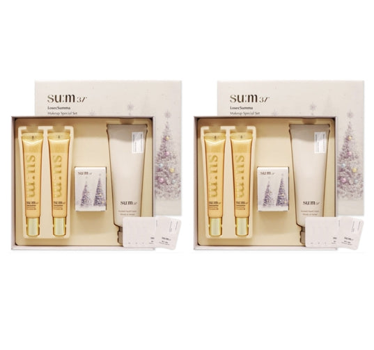 2 x Su:m37 LosecSumma Velvet Cover Foundation Holiday Limited Edition #1 Nov. 2025 Set(4 Items) from Korea