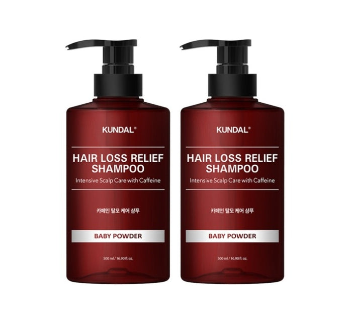 2 x KUNDAL Caffeine Anti-Hair Loss Functional Shampoo Baby Powder 500ml by KUNDAL