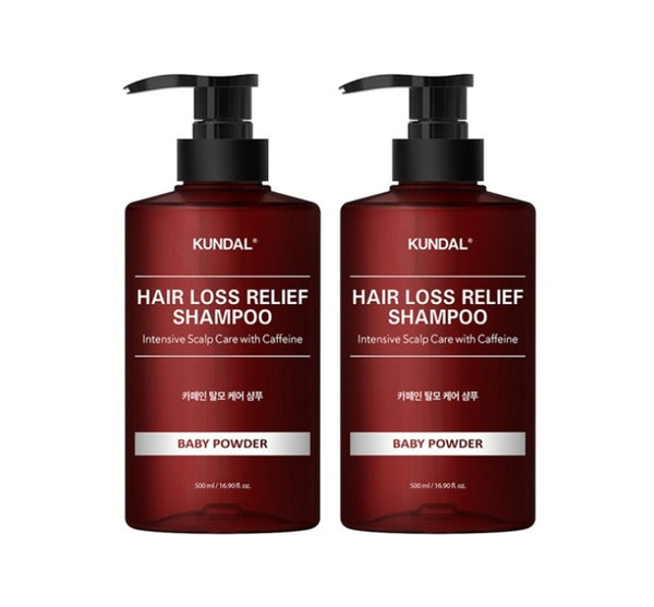 2 x KUNDAL Caffeine Anti-Hair Loss Functional Shampoo Baby Powder 500ml by KUNDAL