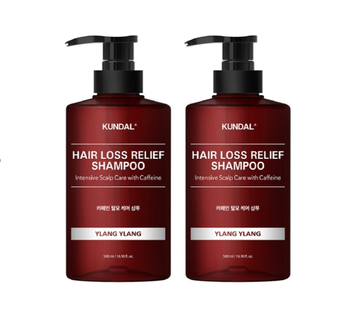 2 x KUNDAL Caffeine Anti-Hair Loss Shampoo Ylang Ylang 500ml by KUNDAL