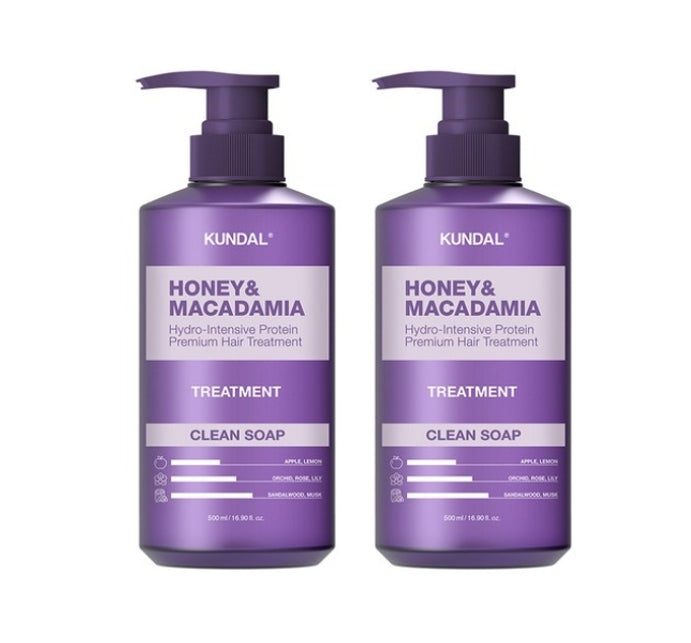 2 x KUNDAL Honey & Macadamia Nature Shampoo Clean Soap 500ml by KUNDAL