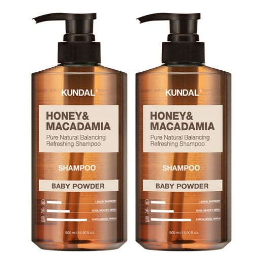 2 x KUNDAL Honey & Macadamia Nature Scalp Shampoo Baby Powder 500ml by KUNDAL