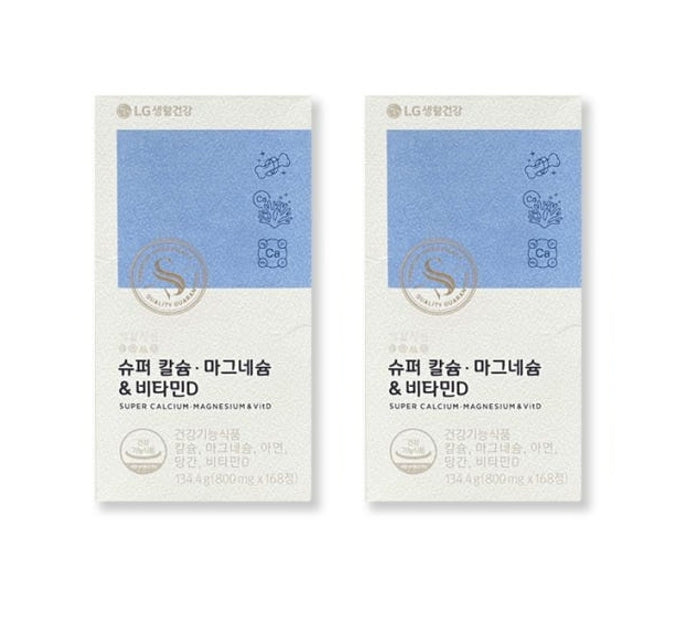 2 x LG H&H Vital Garden Super Calcium Magnesium & Vitamin D (168ea) from Korea by LG H&H Vital Garden