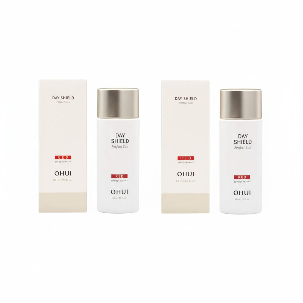 2 x O HUI Day Shield Perfect Sun Red SPF50+, PA++++ 80ml Jan. 2026 from Korea