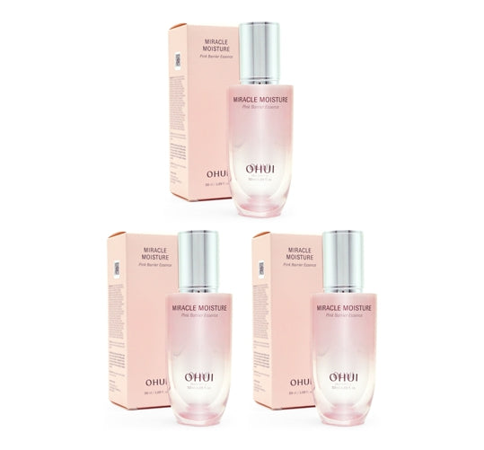 3 x O HUI Miracle Moisture Pink Essence 50ml Hydrating Ceramide Serum from Korea