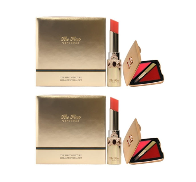 2 x O HUI The first Geniture Lip Balm Coral April 2025 Set (2 Items) Luxury Kit from Korea by O HUI