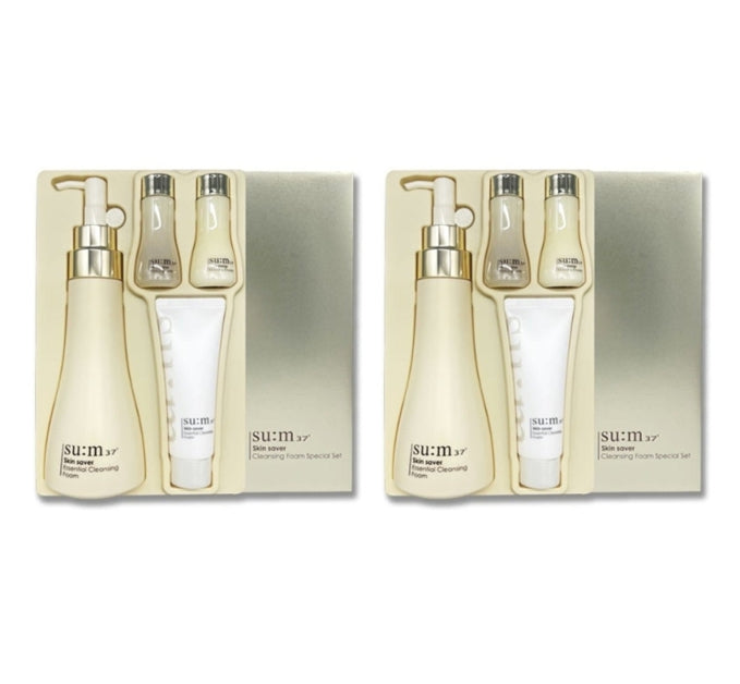2 x Su:m37 Skin Saver Essential Cleansing Foam Set (4 Items) May 2025 from Korea by Su:m37