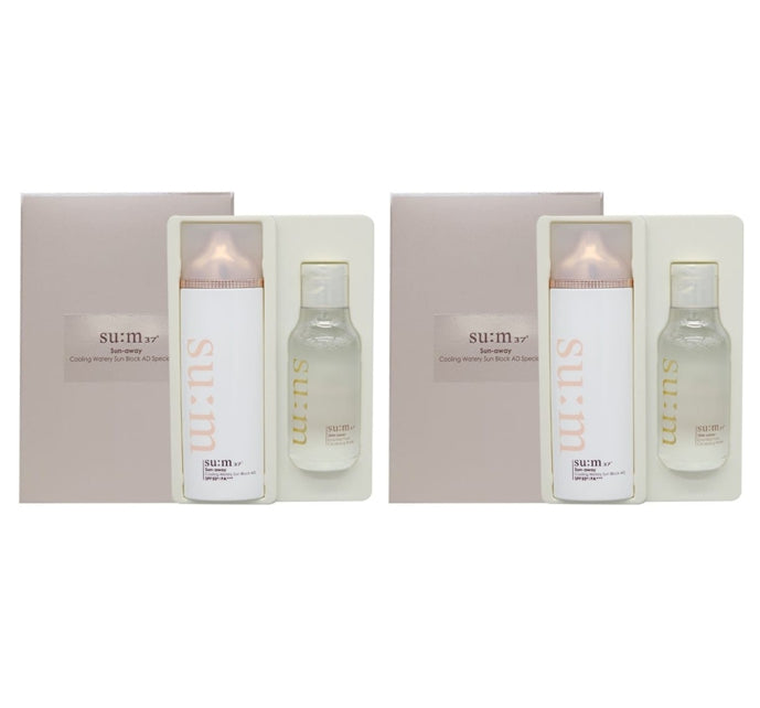 2 x Su:m37 Sun-away Cooling Watery Sun Block AD Aug. 2026 Set (2 Items) from Korea