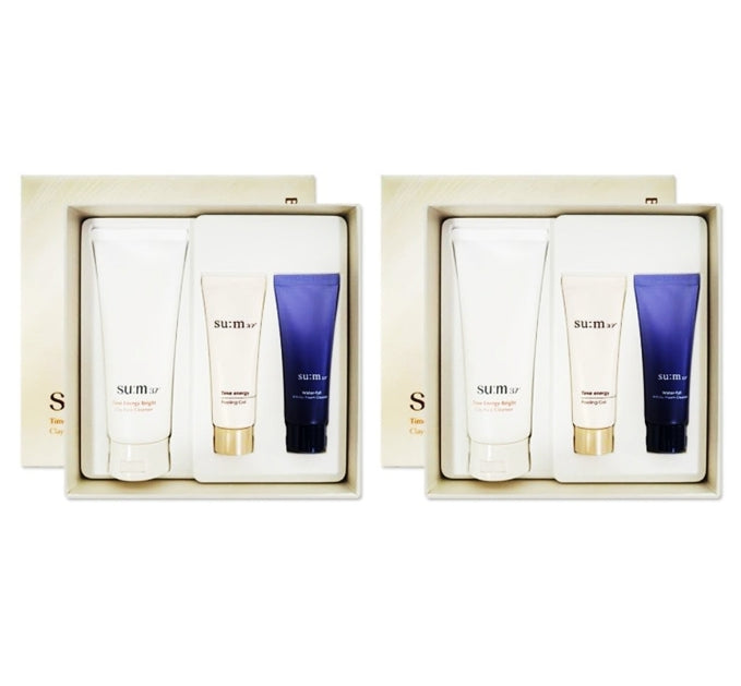 2 x Su:m37 Time Energy Bright Clay Pack Cleanser July 2025 Set (3 Items) from Korea by Su:m37