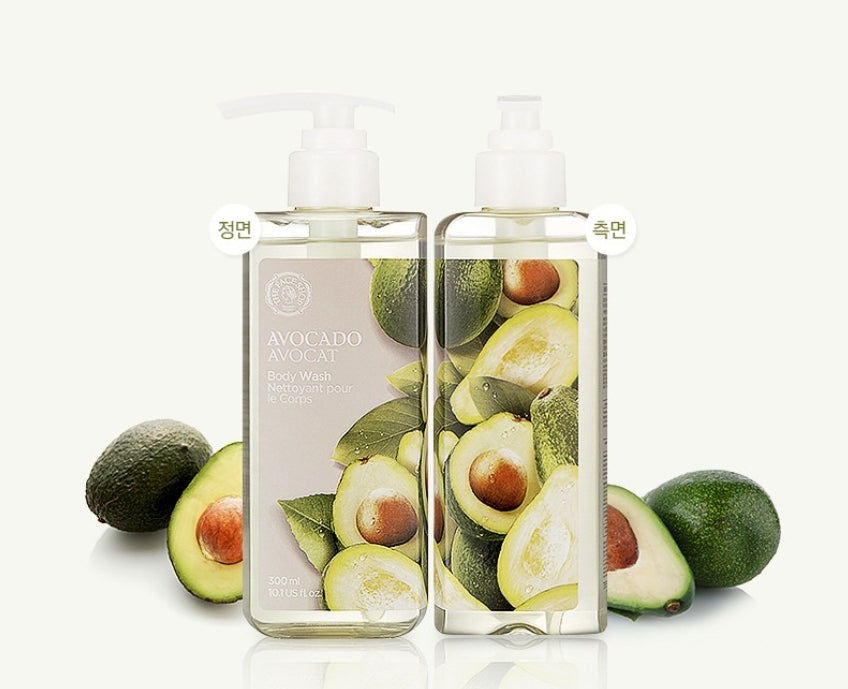 2 x THE FACE SHOP Avocado Body Wash 300ml – Moisturising Avocado & Coconut Cleanse from Korea