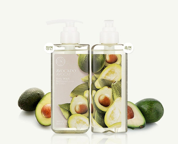 2 x THE FACE SHOP Avocado Body Wash 300ml – Moisturising Avocado & Coconut Cleanse from Korea