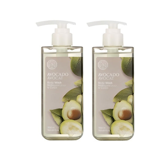 2 x THE FACE SHOP Avocado Body Wash 300ml – Moisturising Avocado & Coconut Cleanse from Korea