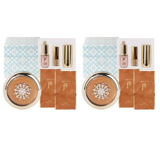 2 x The History of Whoo Cheongidan Hwahyun Radiant Essence Cushion Holiday Edition #21 Nov. 2025 Set (6 Items) from Korea
