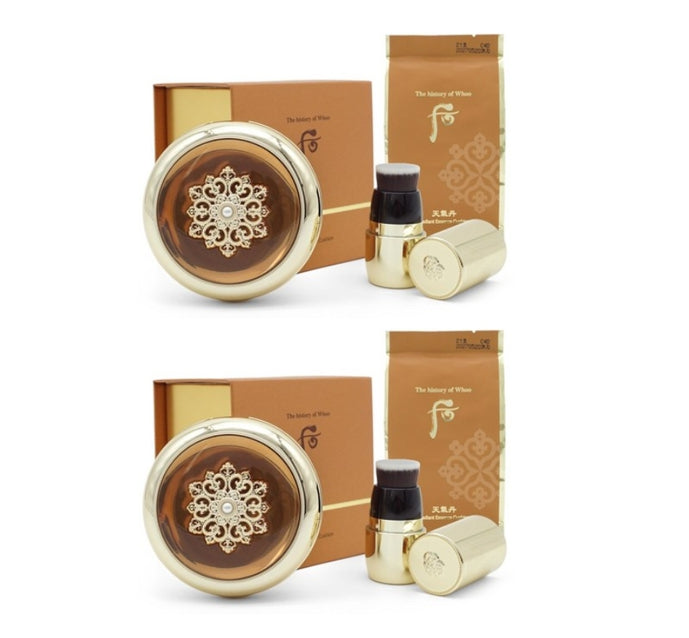 2 x The History of Whoo Cheongidan Hwahyun Radiant Essence Cushion #21 April 2025 Set (5 Items) from Korea by The History of Whoo