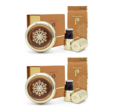 2 x The History of Whoo Cheongidan Hwahyun Radiant Essence Cushion #21 April 2025 Set (5 Items) from Korea by The History of Whoo