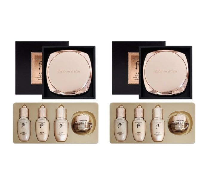 2 x The History of Whoo Cheonyuldan Hwayul Signature Cushion Foundation #21 April 2025 Set (6 Items) from Korea by The History of Whoo