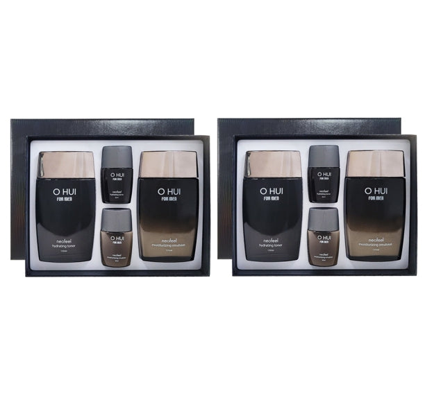 2 x [MEN] O HUI Neofeel Moisturizing Toner & Emulsion Aug. 2026 Set (4 Items) from Korea